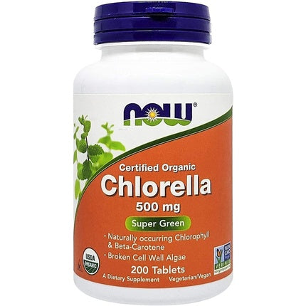 NOW Organic Chlorella 500mg 200 Tablets