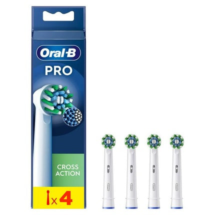 Oral B Power Pro Crossaction Electric Toothbrush Replacement Heads - Pack Of 4, White