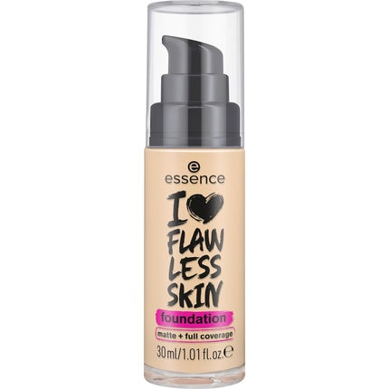essence I LOVE FLAWLESS SKIN Foundation No. 30 Long-lasting Mattifying Instant Result Vegan Oil-free UVA and UVB Filter SPF 20 Fragrance-free 30ml