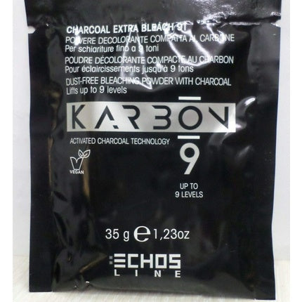 Echos Line Carbon 9 Bleaching Powder with Charcoal Lightens Up to 9 Shades