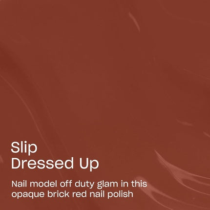 OPI Nail Lacquer Slip Dressed Up Opaque Dark Red Brown Chip Resistant