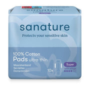 Sanature Cotton Monthly Pad Super With Wings Ideal For Comfort And Protection