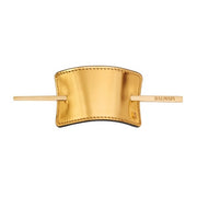 Balmain Hair Barrette In Nappa Gold And 14k Gold Plated Stick