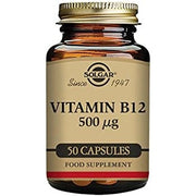 Solgar Vitamin B12 500µg Vegetable Capsules Easy to Take Form - Vegan