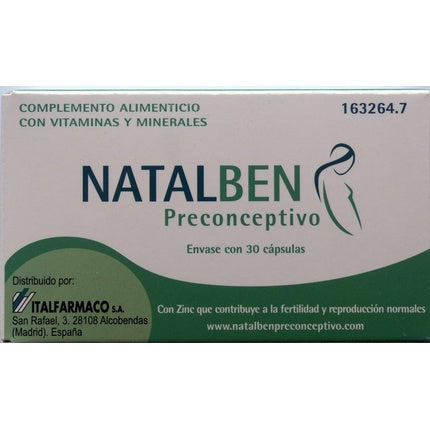 Italfarmaco Natalben Preconception with 30 Capsules with Zinc