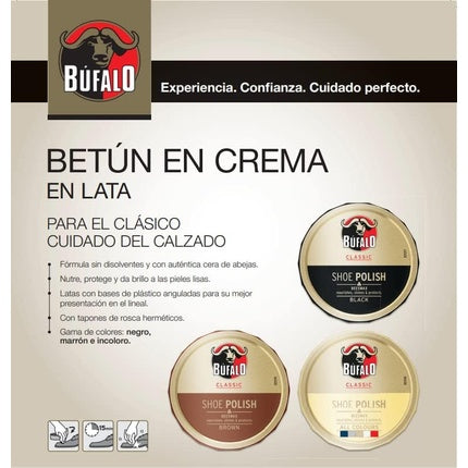 Bufalo Shoe Cream with Natural Beeswax for Special Care of Your High-Quality Shoes 75ml Neutral