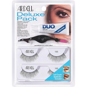 ARDELL Deluxe Pack Real Hair Eyelashes with Duo Eyelash Glue and Easy Applicator - Style 105 - 2.5g - Pack of 2