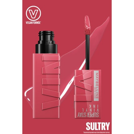 Maybelline New York SuperStay Vinyl Ink Pink Liquid Lipstick Vinyl Effect Glossy Long-Lasting Sultry 4.2ml