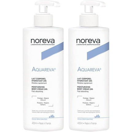 Noreva Aquareva 24h Moisturizing Body Cream 400ml - Pack of 2