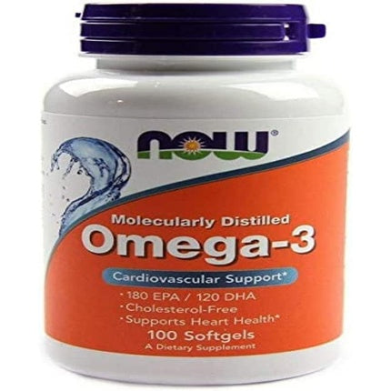 Now Foods Omega-3 Molecularly Distilled Fish Oil 100 Softgels