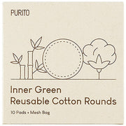 Purito Inner Green Reusable Cotton Rounds 10 Pieces