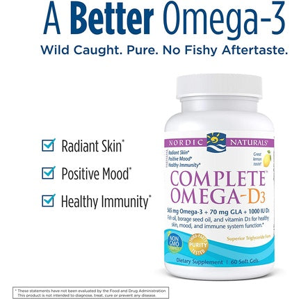 Nordic Naturals Complete Omega-3 · 6.9-D 1000mg Lemon Soft Gels 60 Count