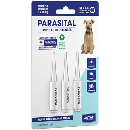 Pipette Repellent Medium Dogs From 10 To 25 Kg Parasital Active Against