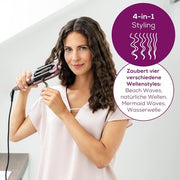 Beurer HT 65 Wave Iron for Styling 4 Different Wave Styles - Ceramic-Keratin Coating for Hair Protection - Auto Shut-off