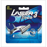 Laser Tech3 Razor Replacement Blades 3-Blade System for Men with Aloe Vera Lubrication