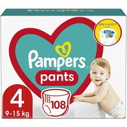 Pampers Pants Diapers Size 4 108 Diapers 9-15kg with Pouch Stop & Protect Anti Leaking Back