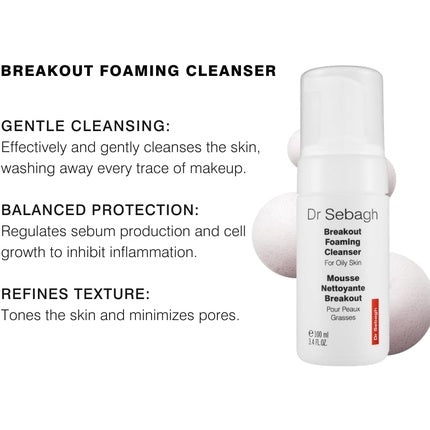 Dr Sebagh Breakout Foaming Cleanser 100ml - Clears Blemishes & Breakouts