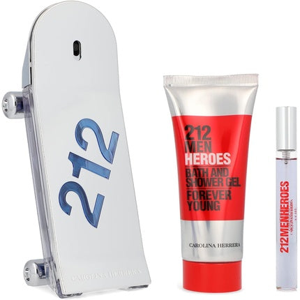 Herrera 212 Heroes Set: EDT Spray 90ml + Shower Gel 100ml + EDT Spray 10ml