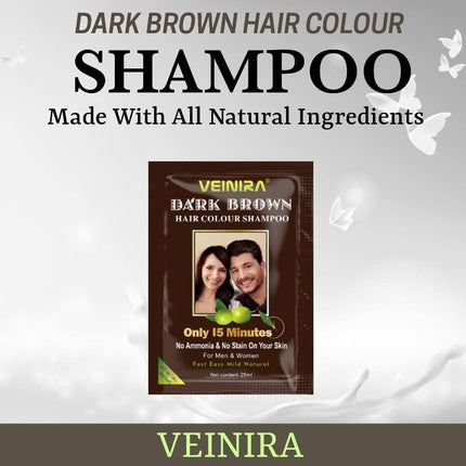 Veinira Herbal Quick Hair Colour Shampoo Instant Dye for Men and Women