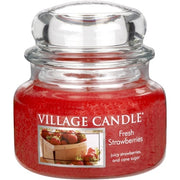 Village Candle Fresh Strawberries 11 oz Glass Jar Scented Candle Small