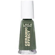 Layla Cosmetics 1243R23-035 Ceramic Effect Nail Polish Khaki Green 10ml