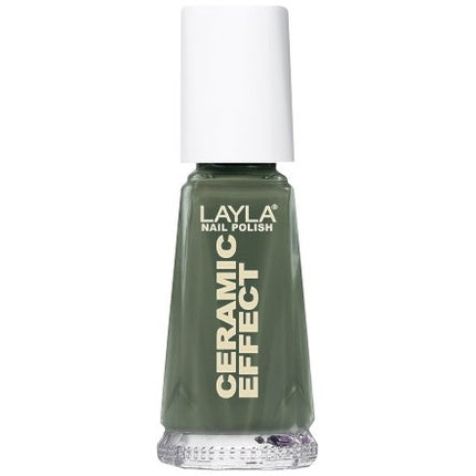 Layla Cosmetics 1243R23-035 Ceramic Effect Nail Polish Khaki Green 10ml