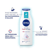 NIVEA Repair & Care Body Lotion 400ml for Very Dry Skin - Balances Skin Microbiome and Soothes Tension