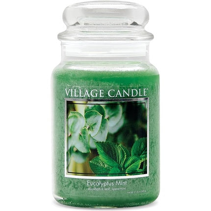 Village Candle Eucalyptus Mint Glass Jar Large Green
