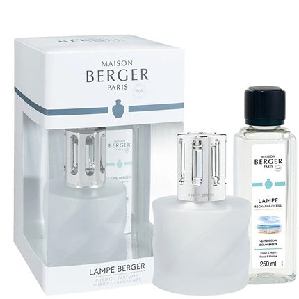 Maison Berger Paris Gift Set Catalytic Lamp Spirale Frosted With Ocean Breeze Refill 250 Ml