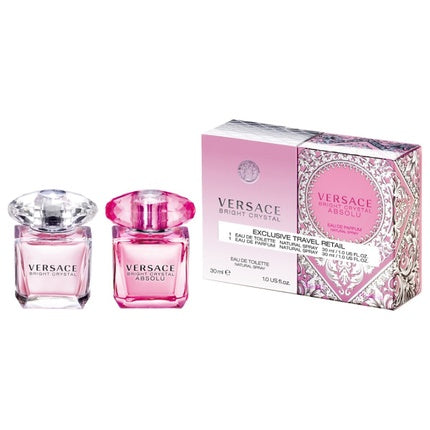 Versace Bright Crystal Eau De Toilette Spray 30ml + Bright Crystal Absolu Eau De Parfum Spray 30ml Set