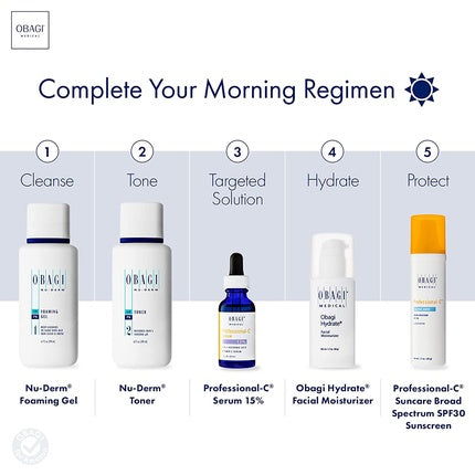 Obagi Professional C Serum 15% Vitamin C Facial Serum for Normal to Oily Skin 1.0 Fl Oz