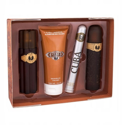 Cuba Original Cuba Gold Set - Edt Spray 100ml, Edt Spray 35ml, Shower Gel 200ml, After Shave Spray 100ml