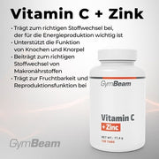Gymbeam Vitamin C + Zinc Capsules for General Health Support