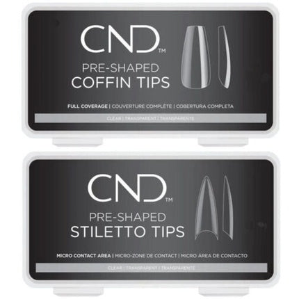 CND Preformed Coffin and Stiletto Tips 100 or 360 Pcs