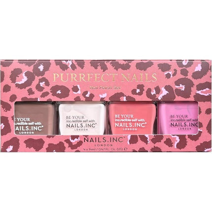 Nails Inc Purrfect Nails 4-Piece Nail Polish Set 14ml - Pack of 4