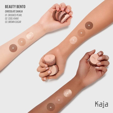 Kaja Beauty Bento Collection Bouncy Eyeshadow Trio 08 Chocolate Dahlia