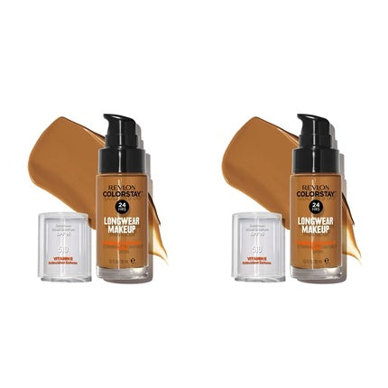 Revlon ColorStay Liquid Foundation for Combination and Oily Skin SPF 15 Pecan 1.0oz - Pack of 2