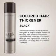 Toppik Colored Hair Thickener Dark Brown Hair Spray for Thinning Hair 5.1oz - Black