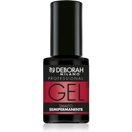 Deborah Milano Semi-Permanent Gel Nail Polish Number 12 Coral Red Plumping Effect Long Lasting Intense Shiny Nails 4.5ml