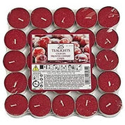 Price's Petali Brand Scented Tealights 25 Pack 4 Hour Burn Time Frosted Cherry