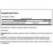 Swanson Natural Vitamin E Supplement Supporting Heart Health & Tissue Protection 100 Softgels 200IU Each