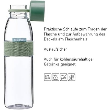 Mepal Water Bottle Ellipse Reusable Leak Proof Drinking Bottle BPA-Free 700ml Vivid Mauve