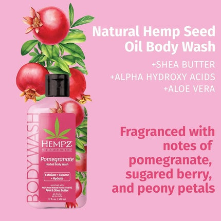 Hempz Body Wash Pomegranate Hydrating for Sensitive Skin