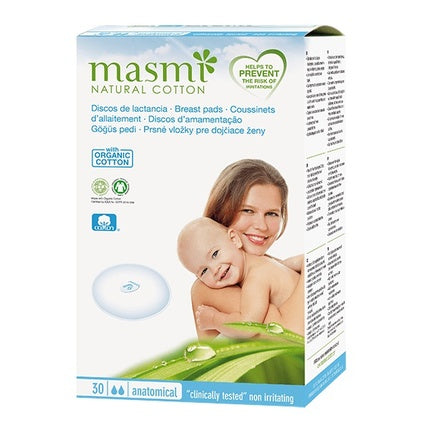 Masmi Natural Cotton Breast Pads Organic Cotton 30 Pieces