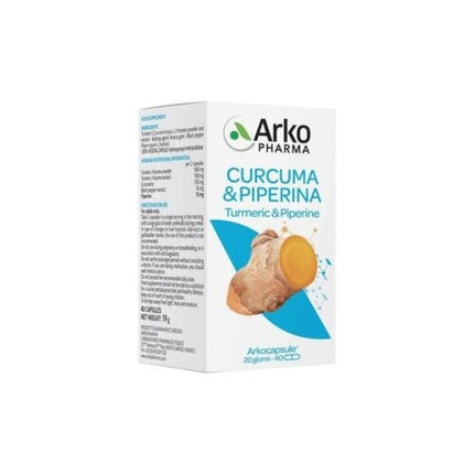 ARKOPHARMA Arkocapsule Curcuma + Piperina Bio Bone and Joint Supplement 40 Capsules