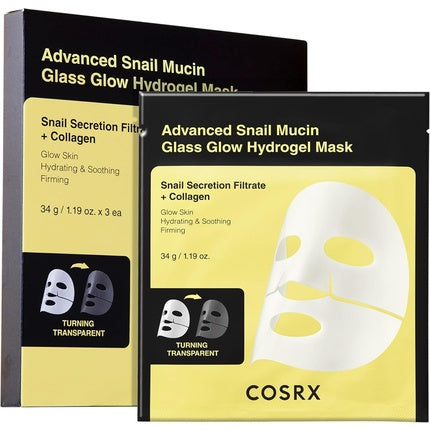 Cosrx Advanced Snail Mucin Glass Glow Hydrogel Face Masks Skincare with Collagen