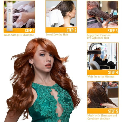 GK HAIR Global Keratin Professional Hair Color Cream Tube 3.4 Fl Oz/100ml Nourishing & Cleansing Colors for Styling High Performance Long Lasting Semi Permanent Natural Toner Dye Intensive Naturals 8.0 Light Blonde