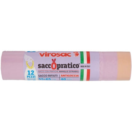 Saccopratico Family Garbage Bags with Handles 55x65cm - Pack of 12