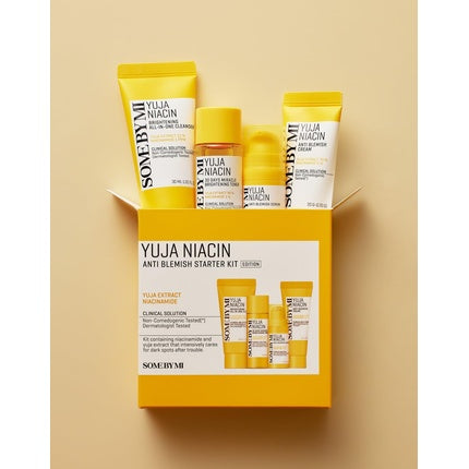 SOME BY MI Yuja Niacin Anti Blemish Starter Kit Cleanser 1.01 oz Toner 1.01 oz Serum 0.33 oz Cream 0.70 oz