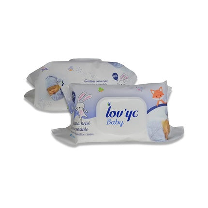 Lov'yc Baby Wipes With Sensitive Cream 120 Wipes